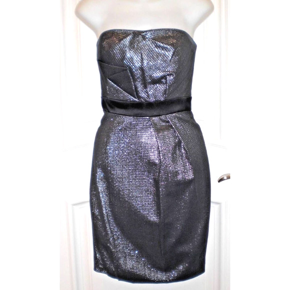 Max and Cleo Metallic Silver Gray Cocktail Party Strapless‎ Dress~ 6 - Picture 1 of 4